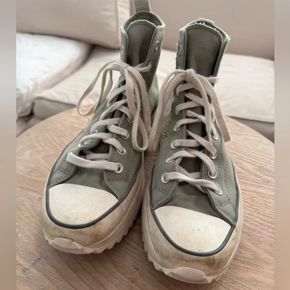 CONVERSE Run Star Hike Platform Floral Embroidery Lgt Field Surplus/Egret W11.5 - Picture 4 of 10